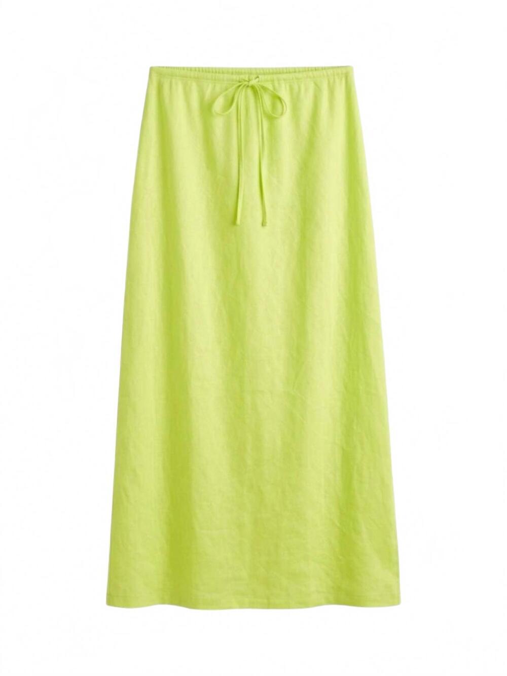 NEW AILA BLUE women's breeze linen skirt in lumiere green